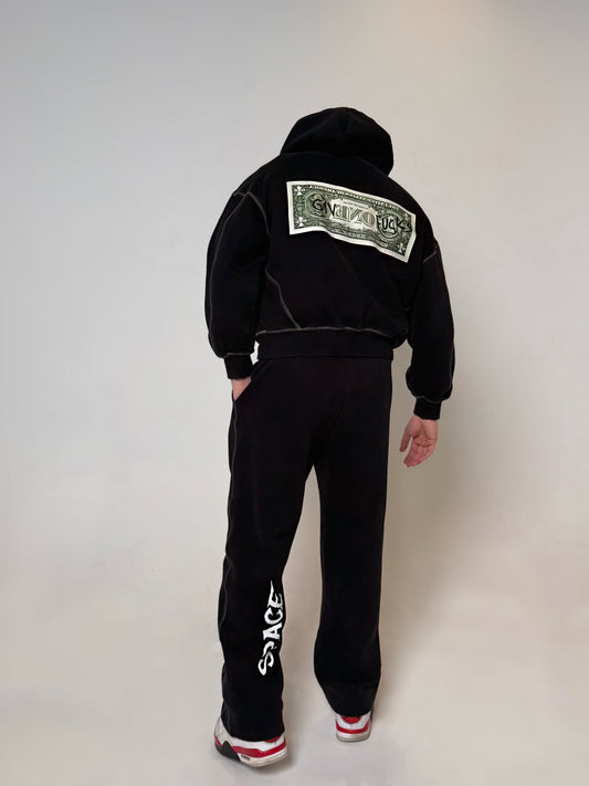 "GiveOneFuck" Space Zip Hoodie