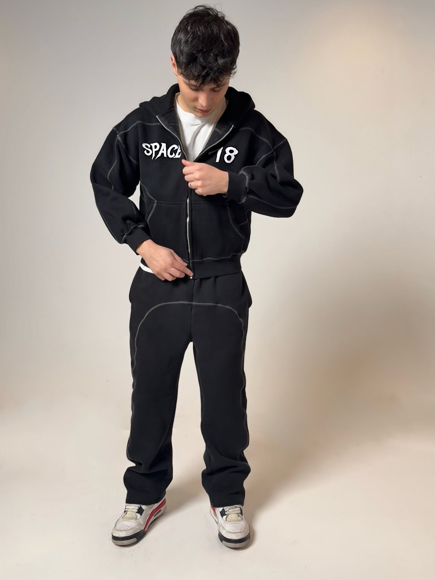 "GiveOneFuck" Space Zip Hoodie