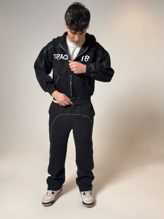 "GiveOneFuck" Space Zip Hoodie