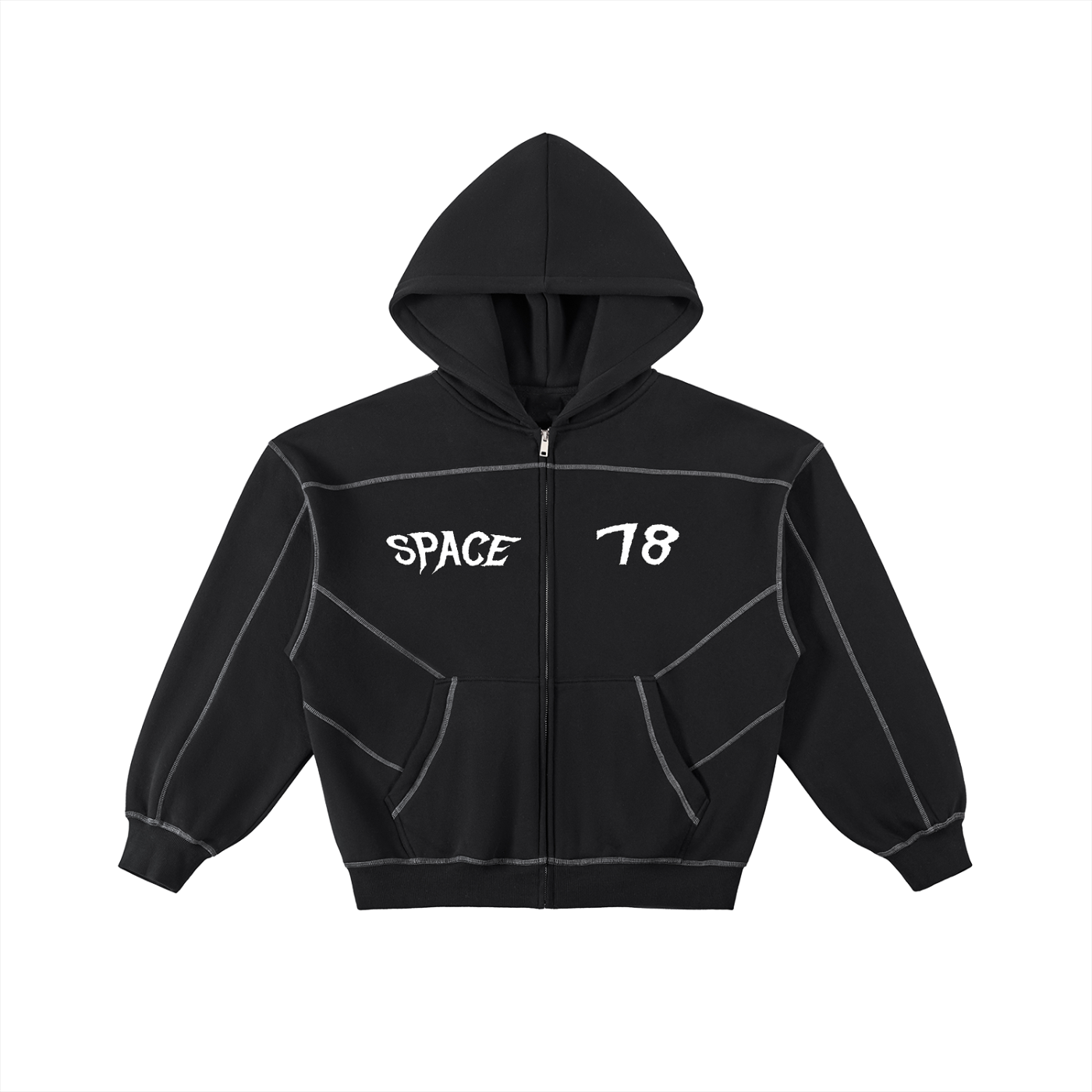 "GiveOneFuck" Space Zip Hoodie