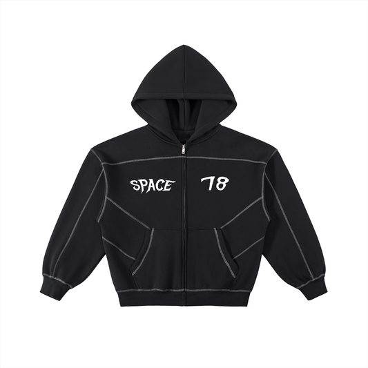 "GiveOneFuck" Space Zip Hoodie