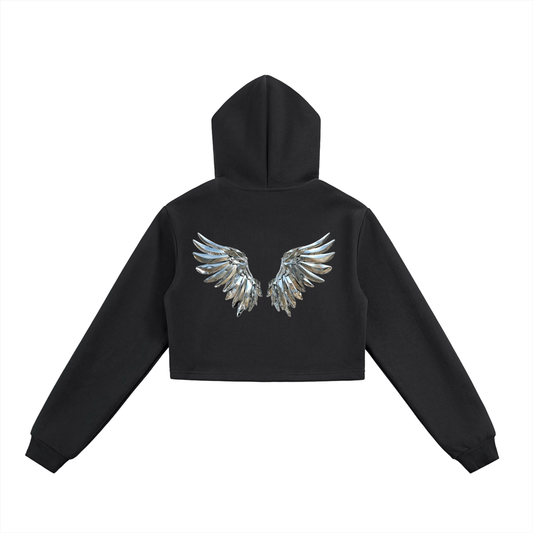 Space Woman Cropped Zip-Up Hoodie