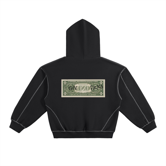 "GiveOneFuck" Space Boxy Hoodie