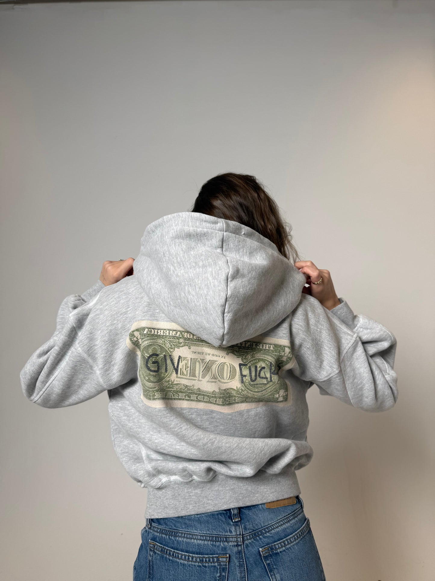 "GiveOneFuck" Space Zip Hoodie