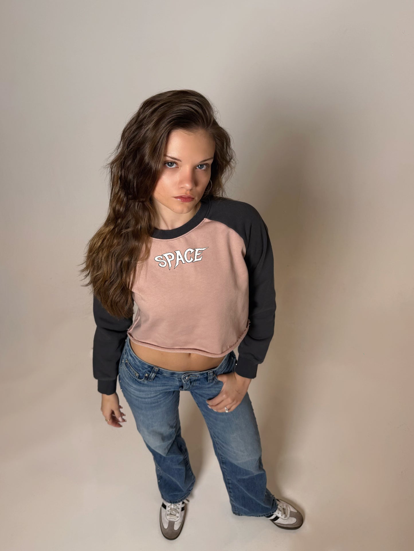 Space Woman Crop Sweatshirt