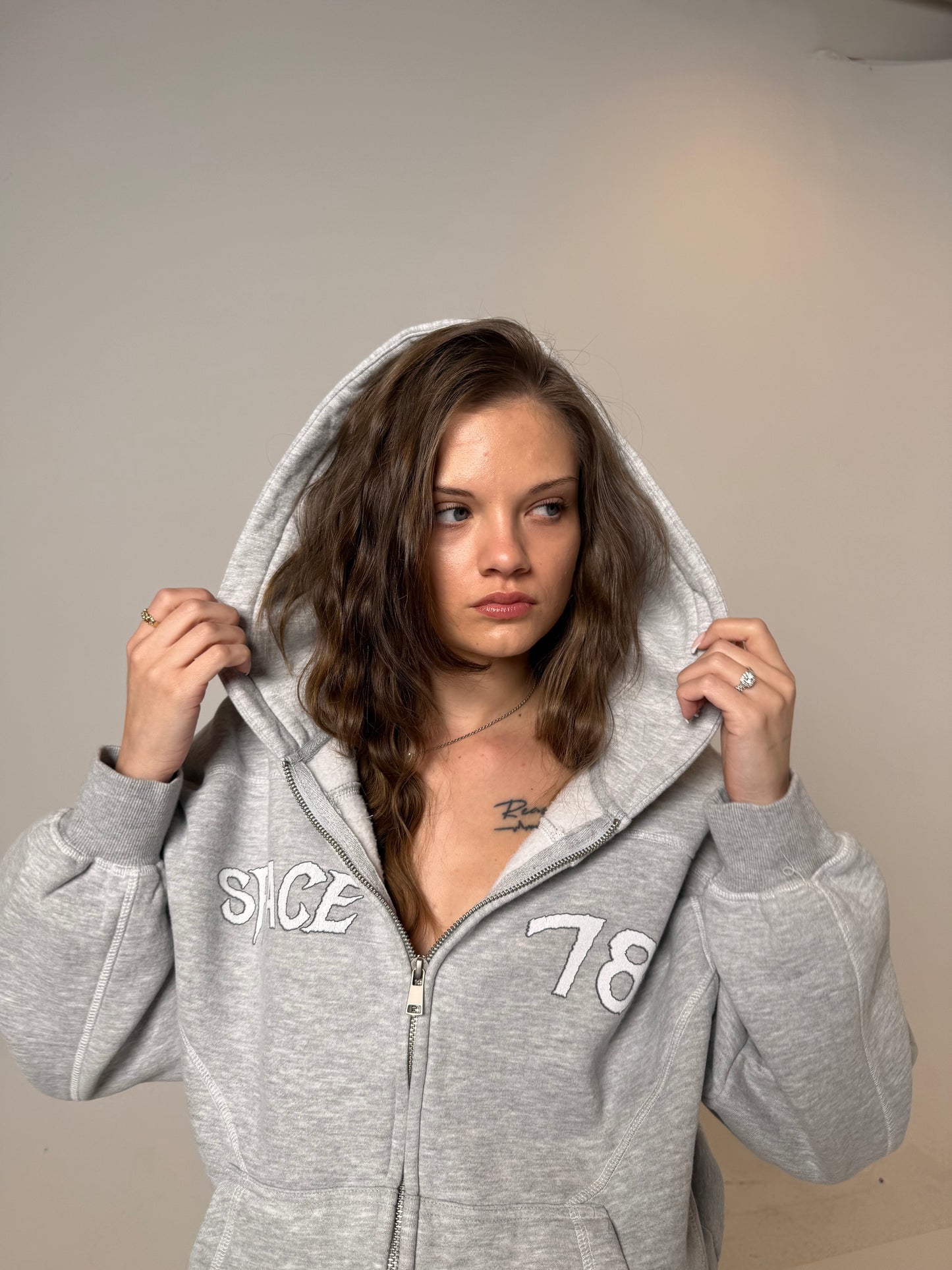 "GiveOneFuck" Space Zip Hoodie