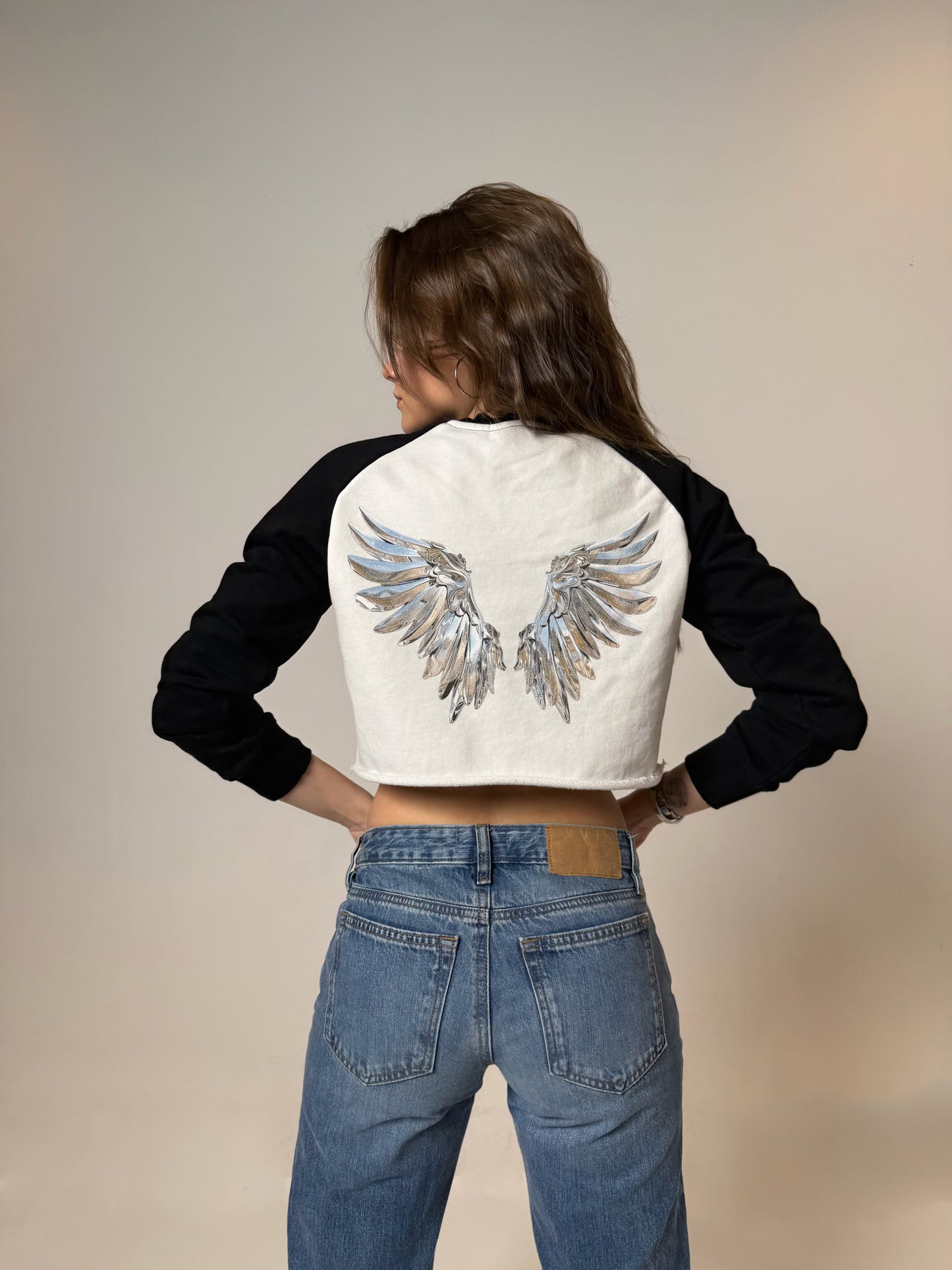 Space Woman Crop Sweatshirt